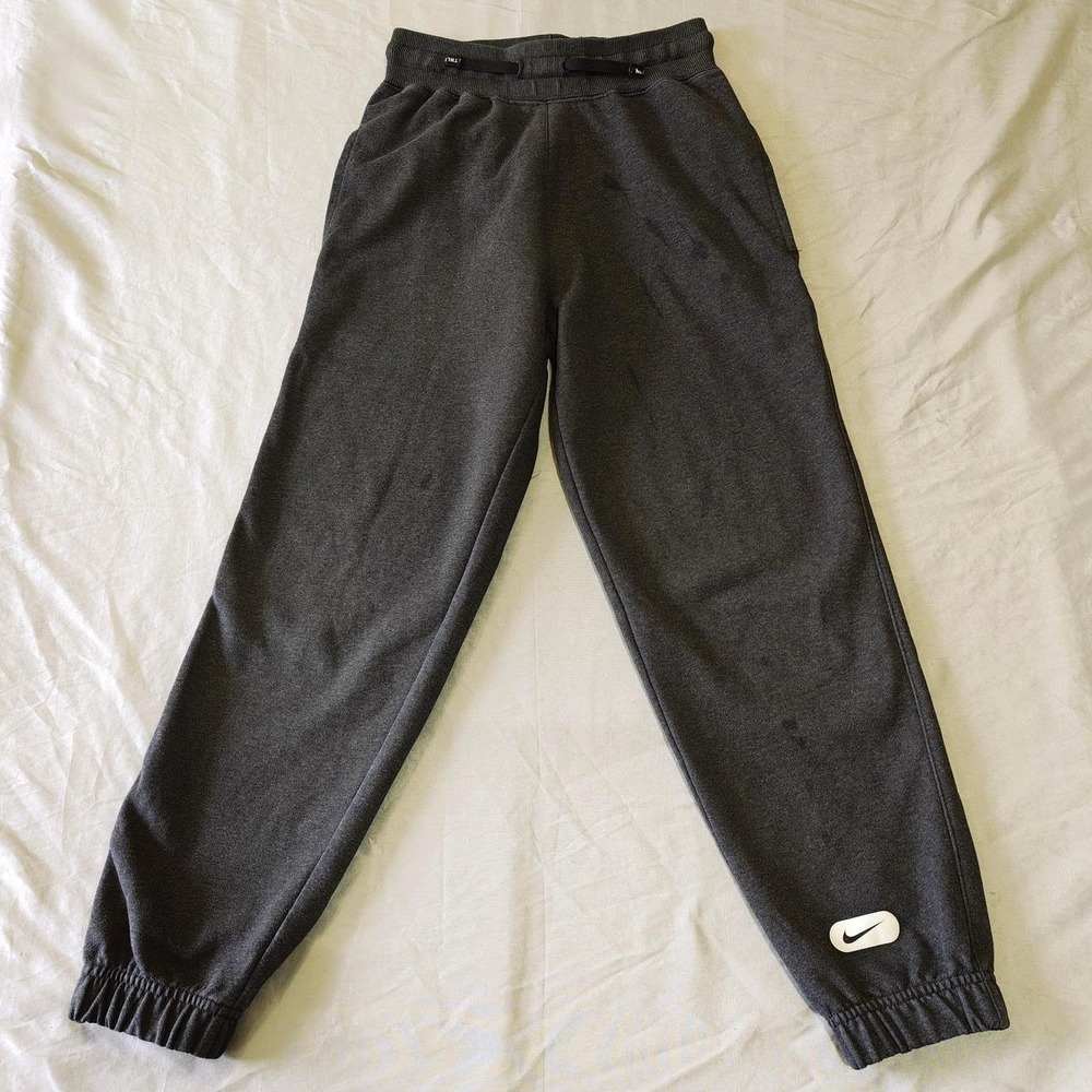 Nike Dri-Fit Fleece Joggers Charcoal Gray Heather Sweatpants Womens Medium